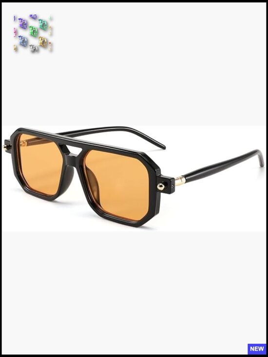 Vintage Square Aviator Sunglasses Retro Stylish Frame UV400 Protection Unisex main image 6
